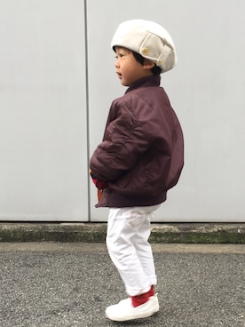 「アイテム（キャップ）」を使った、31_yoさん（キッズ・100cm）の春コーディネート