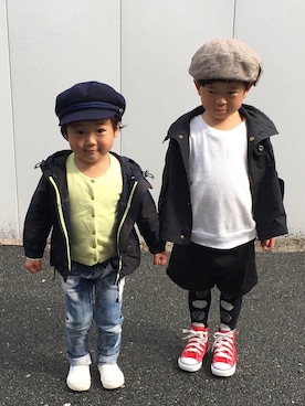 「アイテム（キャップ）」を使った、31_yoさん（キッズ・100cm）の春コーディネート