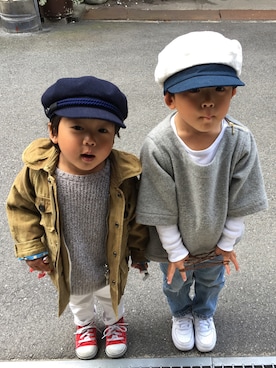 「アイテム（帽子）」を使った、31_yoさん（キッズ・100cm）の春コーディネート