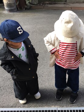 「アイテム（帽子）」を使った、31_yoさん（キッズ・100cm）の春コーディネート