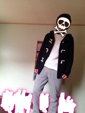 「tk.TAKEO KIKUCHI（ティーケータケオキクチ）のアイテム（ダッフルコート）」を使った、関谷優希さん（メンズ・176cm）の冬コーディネート