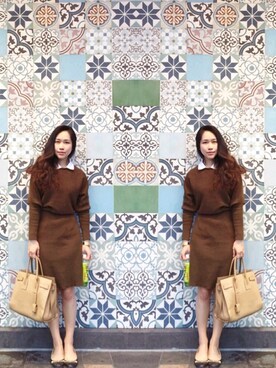 「Marc by Marc Jacobs（マークバイマークジェイコブス）のアイテム（バレエシューズ）」を使った、Tiffany Lamさん（レディース・155cm）の冬コーディネート