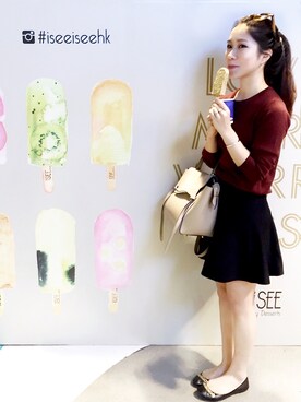 「Marc by Marc Jacobs（マークバイマークジェイコブス）のアイテム（バレエシューズ）」を使った、Tiffany Lamさん（レディース・154cm）の秋コーディネート