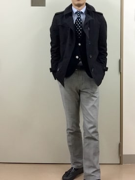 「アイテム（フォーマルスーツ/小物）」を使った、RTさん（メンズ・177cm）の冬コーディネート