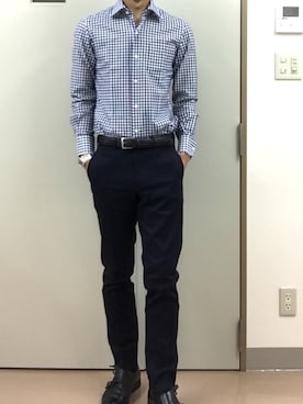 「ギンガムチェックシャツ」｜RTさん（メンズ・177cm）の夏コーディネート