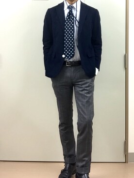 「アイテム（フォーマルスーツ/小物）」を使った、RTさん（メンズ・177cm）の秋コーディネート