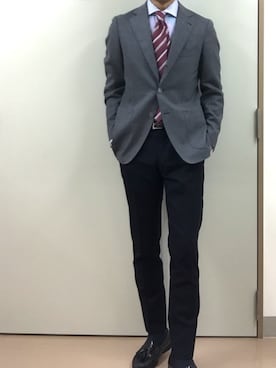 「アイテム（テーラードジャケット）」を使った、RTさん（メンズ・177cm）の秋コーディネート