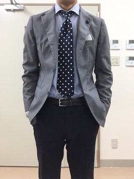 「アイテム（フォーマルスーツ/小物）」を使った、RTさん（メンズ・177cm）の秋コーディネート