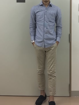 「LARDINI（ラルディーニ）のアイテム（モカシン/デッキシューズ）」を使った、RTさん（メンズ・177cm）の秋コーディネート