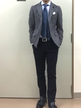 「アイテム（フォーマルスーツ/小物）」を使った、RTさん（メンズ・177cm）の秋コーディネート