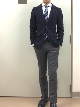 「アイテム（テーラードジャケット）」を使った、RTさん（メンズ・177cm）の秋コーディネート