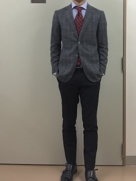 「アイテム（テーラードジャケット）」を使った、RTさん（メンズ・177cm）の冬コーディネート