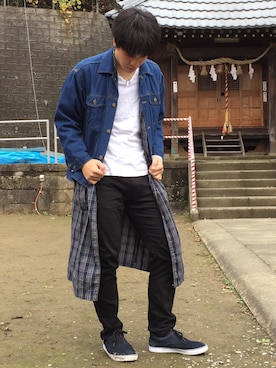 「ジージャン」｜「アイテム（その他アウター）」を使った、ゆーやさん（メンズ・174cm）の秋コーディネート