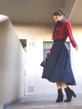 「MUK（ムク）のアイテム」を使った、ずんさん（レディース・160cm）の冬コーディネート