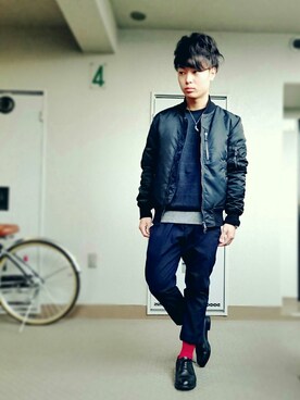 「FACTOTUM（ファクトタム）のアイテム（スウェット）」を使った、ryotaさん（メンズ・160cm）の秋コーディネート