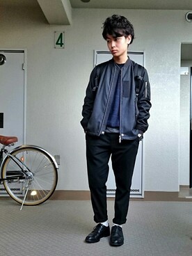 「FACTOTUM（ファクトタム）のアイテム（スウェット）」を使った、ryotaさん（メンズ・160cm）の冬コーディネート