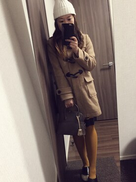 「Right-on（ライトオン）のアイテム（ピーコート）」を使った、Yuki Kasumiさん（レディース・155cm）の秋コーディネート