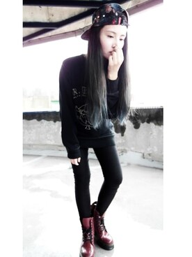 「streetsnap」｜「アイテム（ブーツ）」を使った、Jessie.Cさん（レディース・166cm）の秋コーディネート
