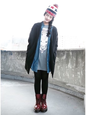 「streetsnap」｜「アイテム（ワンピース/ドレス）」を使った、Jessie.Cさん（レディース・166cm）の冬コーディネート