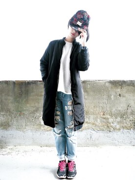 「TAIPEI」｜「アイテム（ピーコート）」を使った、Jessie.Cさん（レディース・166cm）の冬コーディネート