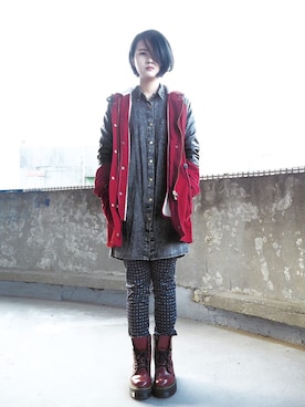 「asos（エイソス）のアイテム（モッズコート）」を使った、Jessie.Cさん（レディース・166cm）の冬コーディネート