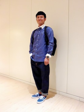 「Scye（サイ）のアイテム（シャツ/ブラウス）」を使った、カナザワさん（メンズ・168cm）の夏コーディネート