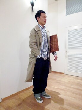 「Scye（サイ）のアイテム（デニムパンツ）」を使った、カナザワさん（メンズ・168cm）の冬コーディネート