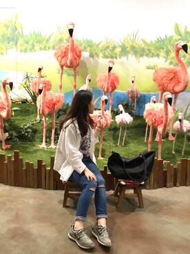 「ATMOSPHERE（アトモスフィア）のアイテム」を使った、xiexieさん（レディース・155cm）の秋コーディネート