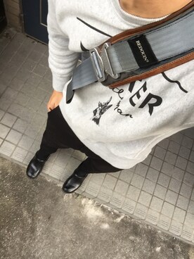「MR.GENTLEMAN（ミスタージェントルマン）のアイテム（スウェット）」を使った、Naoki Kawashitaさん（メンズ・182cm）の秋コーディネート