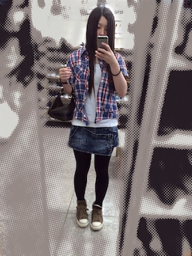 「キュロット」｜「アイテム（ハンドバッグ）」を使った、みずさん（レディース・149cm）の秋コーディネート