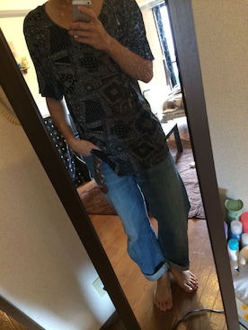 「EDWIN」｜「アイテム（その他シューズ）」を使った、Shoryuさん（メンズ・177cm）の夏コーディネート