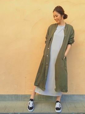 「AZUL by moussy（アズールバイマウジー）のアイテム（その他アウター）」を使った、Yuka Sakakibaraさん（レディース・173cm）の夏コーディネート