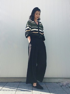 「アイテム（パンプス）」を使った、Yuka Sakakibaraさん（レディース・173cm）の冬コーディネート