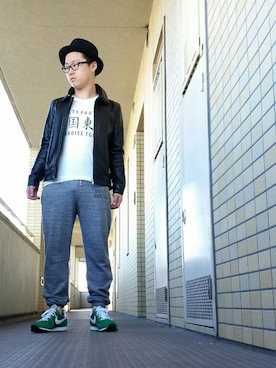 「アイテム（ハット）」を使った、つちはるさん（メンズ・160cm）の秋コーディネート