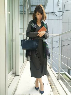 「ゆるニット」｜「アイテム（財布/小物）」を使った、fujikoさん（レディース・165cm）の冬コーディネート
