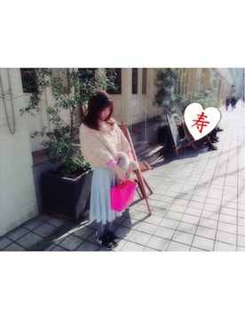 「SNIDEL（スナイデル）のアイテム（ジャケット/アウター、ベージュ系）」を使った、♡me♡さん（レディース・158cm）の冬コーディネート