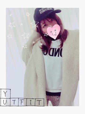 「EMODA（エモダ）のアイテム（ジャケット/アウター、ホワイト系）」を使った、♡me♡さん（レディース・158cm）の冬コーディネート
