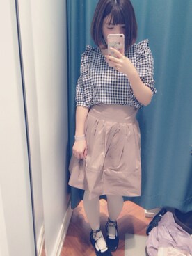 「tocco（トッコ）のアイテム（シャツ/ブラウス、その他）」を使った、♡me♡さん（レディース・158cm）の春コーディネート
