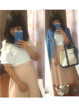 「Lily Brown」｜「アイテム（デニムジャケット）」を使った、Hidemi さん（レディース・153cm）の春コーディネート