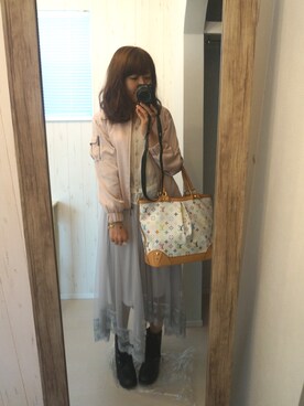 「Lily Brown」｜「アイテム（ブルゾン）」を使った、Hidemi さん（レディース・153cm）の秋コーディネート