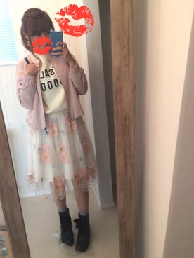 「Lily Brown」｜「アイテム（ブルゾン）」を使った、Hidemi さん（レディース・153cm）の秋コーディネート
