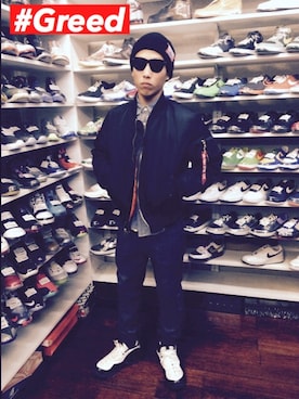 「STUSSY（ステューシー）のアイテム（財布）」を使った、りょーつ #Greedさん（メンズ・179cm）の冬コーディネート
