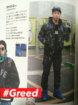 「STUSSY（ステューシー）のアイテム（財布）」を使った、りょーつ #Greedさん（メンズ・179cm）の冬コーディネート