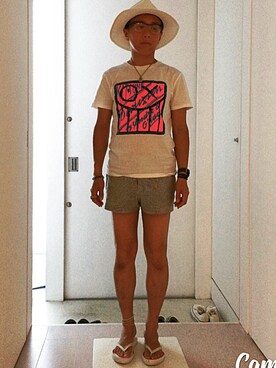 「N.HOOLYWOOD（N.ハリウッド）のアイテム（サンダル）」を使った、ハッピーマンさん（メンズ・168cm）の夏コーディネート