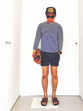 「DGK（ディージーケー）のアイテム（帽子）」を使った、ハッピーマンさん（メンズ・168cm）の夏コーディネート