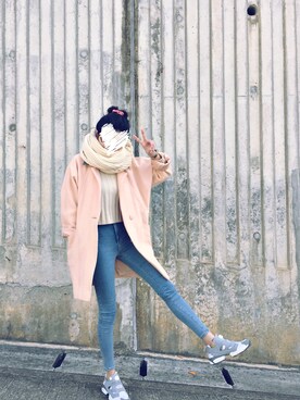 「MONKI（モンキ）のアイテム（ネックウォーマー/スヌード）」を使った、🅟🅟🅢さん（レディース・165cm）の冬コーディネート