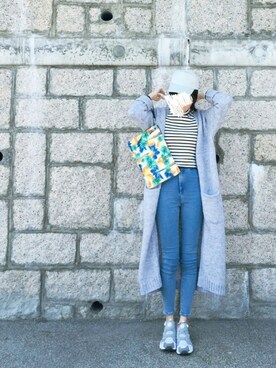 「MONKI（モンキ）のアイテム（クラッチバッグ）」を使った、🅟🅟🅢さん（レディース・165cm）の春コーディネート