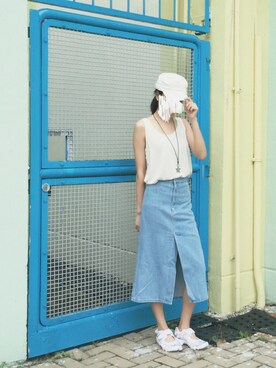 「MONKI（モンキ）のアイテム（ベスト）」を使った、🅟🅟🅢さん（レディース・165cm）の夏コーディネート