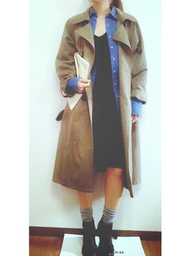 「w closet」｜「アイテム（トレンチコート）」を使った、sabaさん（レディース・155cm）の春コーディネート