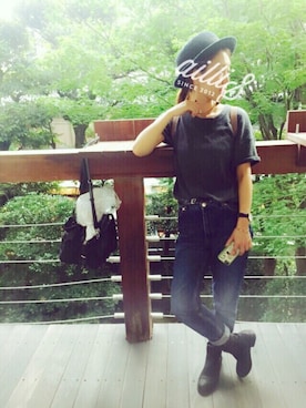 「マムジーンズ」｜sabaさん（レディース・155cm）の秋コーディネート